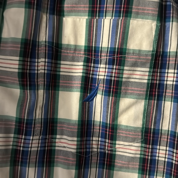 Nautica Button Down Plaid Shirt Size: Large - Picture 2 of 3